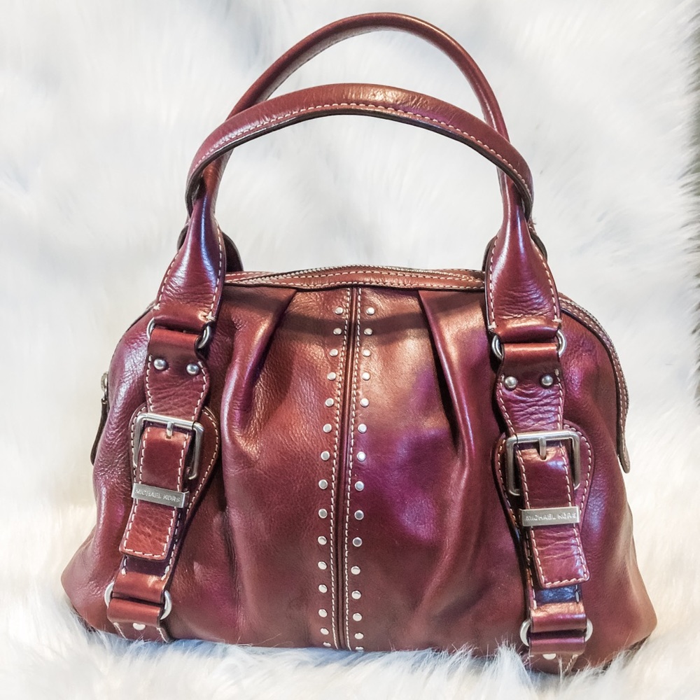 Michael Kors Wine Studded Handbag